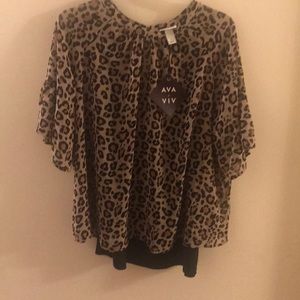 Ava & Viv leopard print blouse